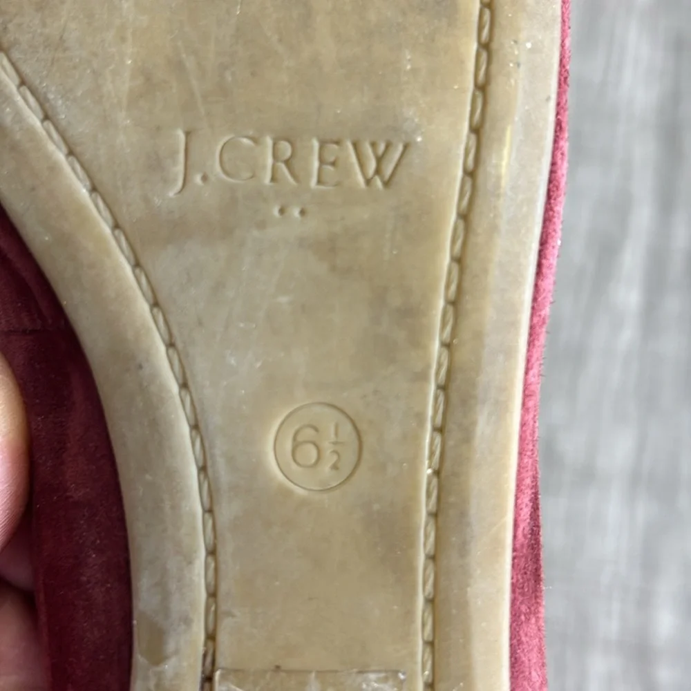 J. Crew Plum Purple Cece Suede Leather Ballet Flats Slip-On Hidden‎ Wedge 6.5